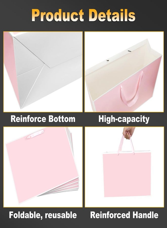 Xloey Large Pink Gift Bags,6Pcs 17"x5.5"x12.6" Paper Gift Bags with Ribbon Handles,Gift Wrap Bags for Bridesmaid,Women,Girls,Birthday,Valentines,Wedding Party - Image 5